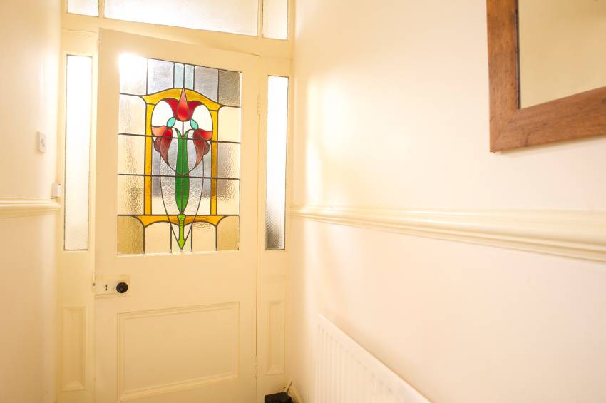 Glas-in-lood raam met karakter