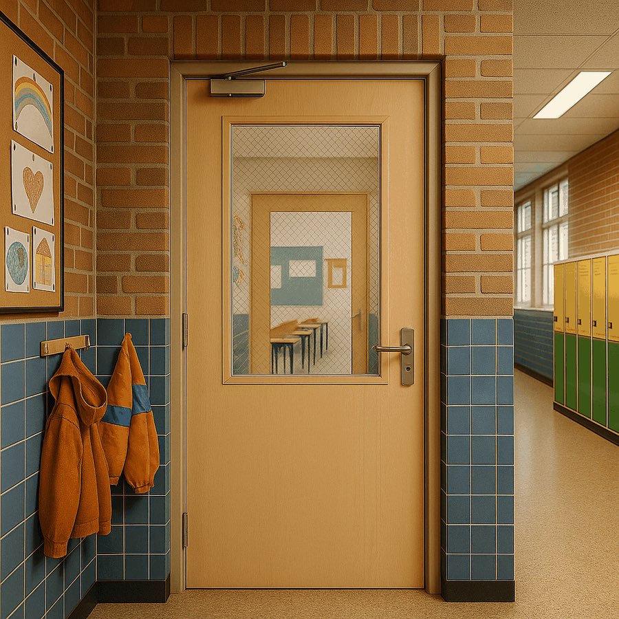 Brandwerend glas in een schoolgebouw