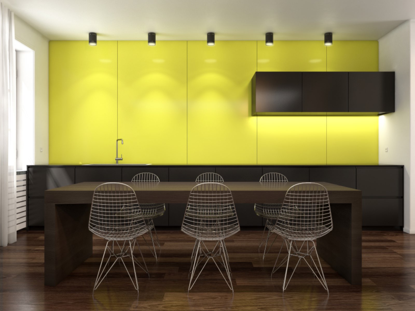 Kleurrijk decoratief glas als keukenachterwand